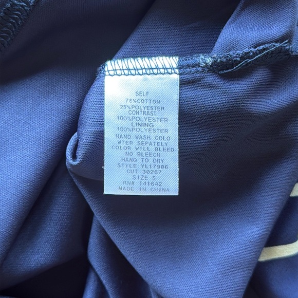 Ya Los Angeles Elegant Navy and Tan Striped Halter Dress Sz S - Picture 11 of 12